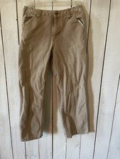 Carhartt Carpenter Work Pants Tan Boys Size 10 Canvas Duck