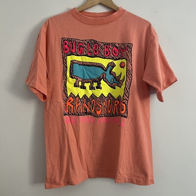 Vintage Bugle Boy Rhinosaurus Dinosaur Jurassic Tee 80s 90s Medium USA