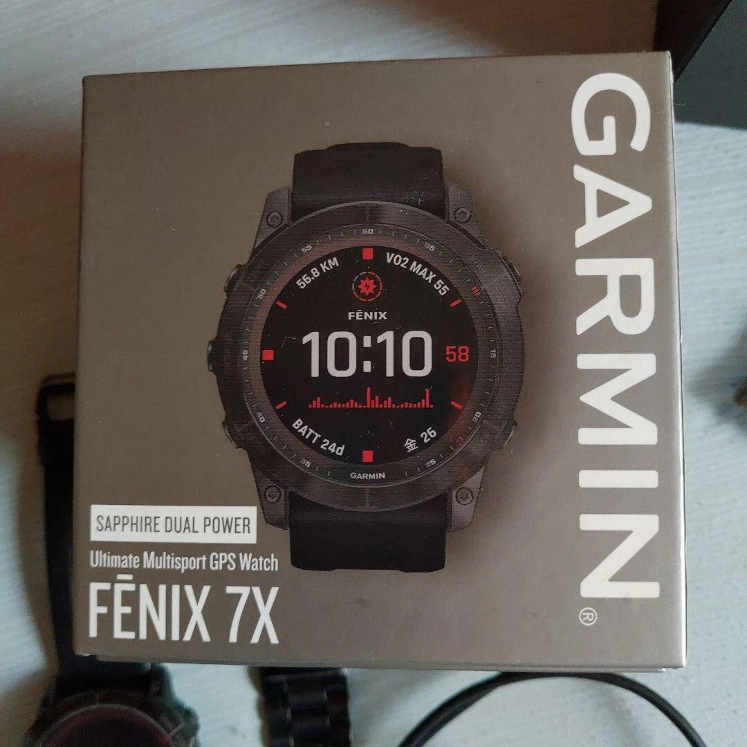 Garmin fenix 7X Sapphire Dual Power Ti Black DLC w/Box | eBay