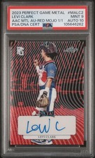 2023 Perfect Game RED MOJO 1/1 LEVI CLARK Tennessee Volunteers PSA 9 AUTO 10