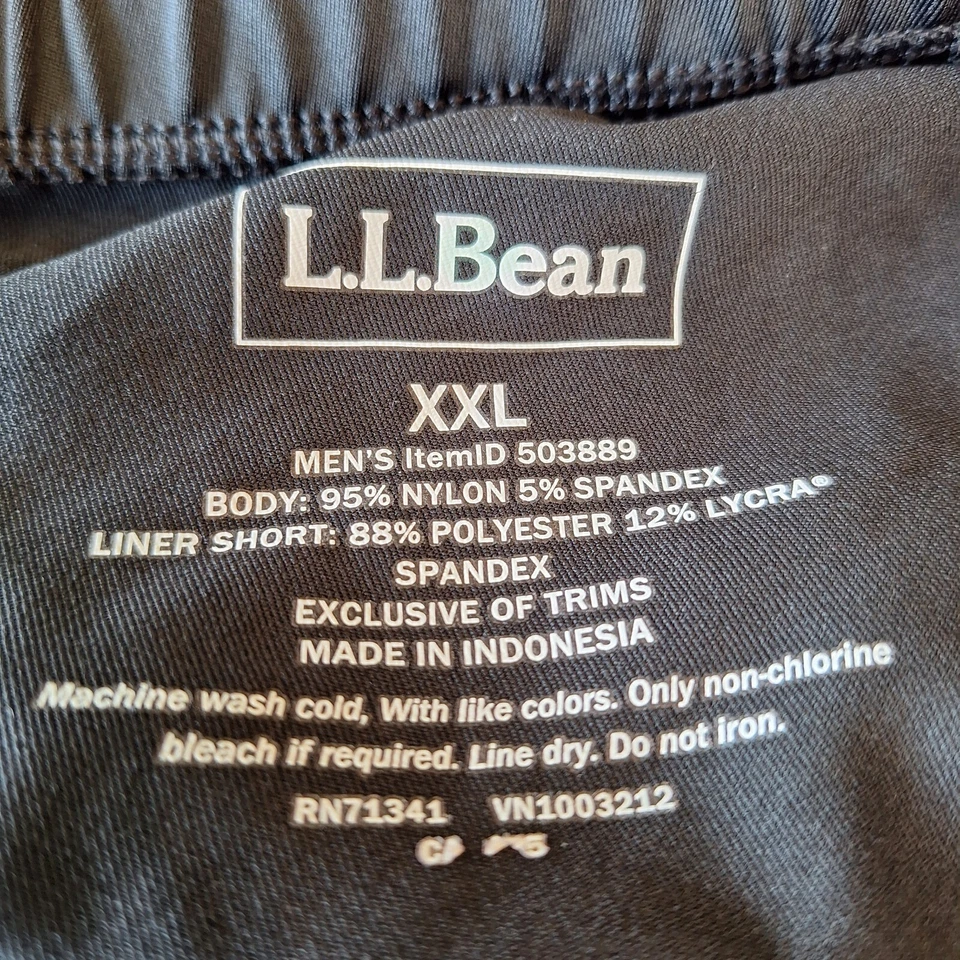 LL Bean Mens XXL Cycling Shorts Stretch Padded Compression Stretch ItemID 503889 - Image 2 of 4