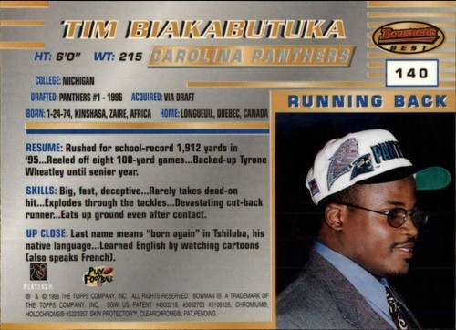 1996 Bowman's Best Football  *COMPLETE YOUR SET*  Pick From List - Picture 278 of 356