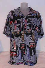 PACIFIC & Co / XXL BUTTON FRONT HAWAIIAN ALOHA SHIRT / WOODYS SURF BOARDS NWOT