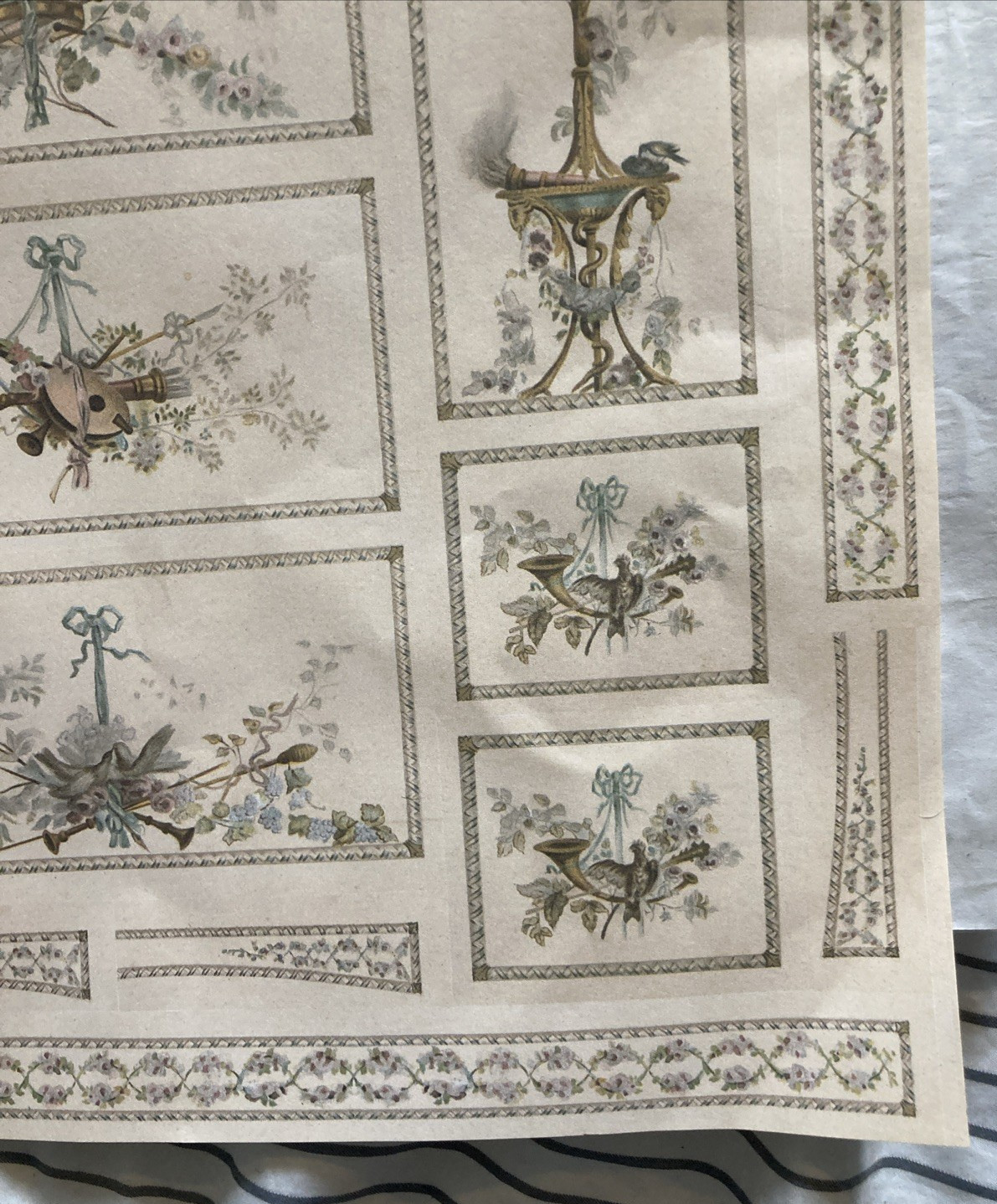 VINTAGE "SMALL INTERIORS"  RARE MUSIC ROOM PAPER x 2 6