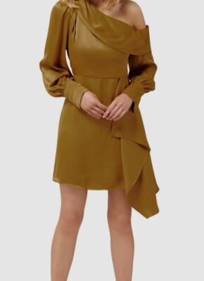 $185 Ever New Women's Gold Shelsey Long-Sleeve Asymmetric Mini Satin Dress Sz 2 | eBay $185 Ever New Women's Gold Shelsey Long-Sleeve Asymmetric Mini Satin Dress Sz 2 | eBay