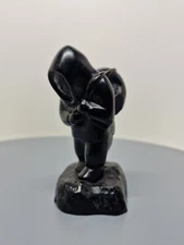 Vintage Boma Seal Hunter Eskimo Figure Canadian 3.5" in, Black Very Cute, D33