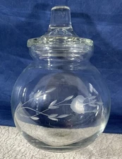 Princess House Heritage Cotton Ball / Candy Jar - Hand Blown Crystal
