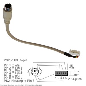 Interrupteurs 6P 6-Pin PC PS/2 Connecteur PC PIN-noir-Pack de 5 ...