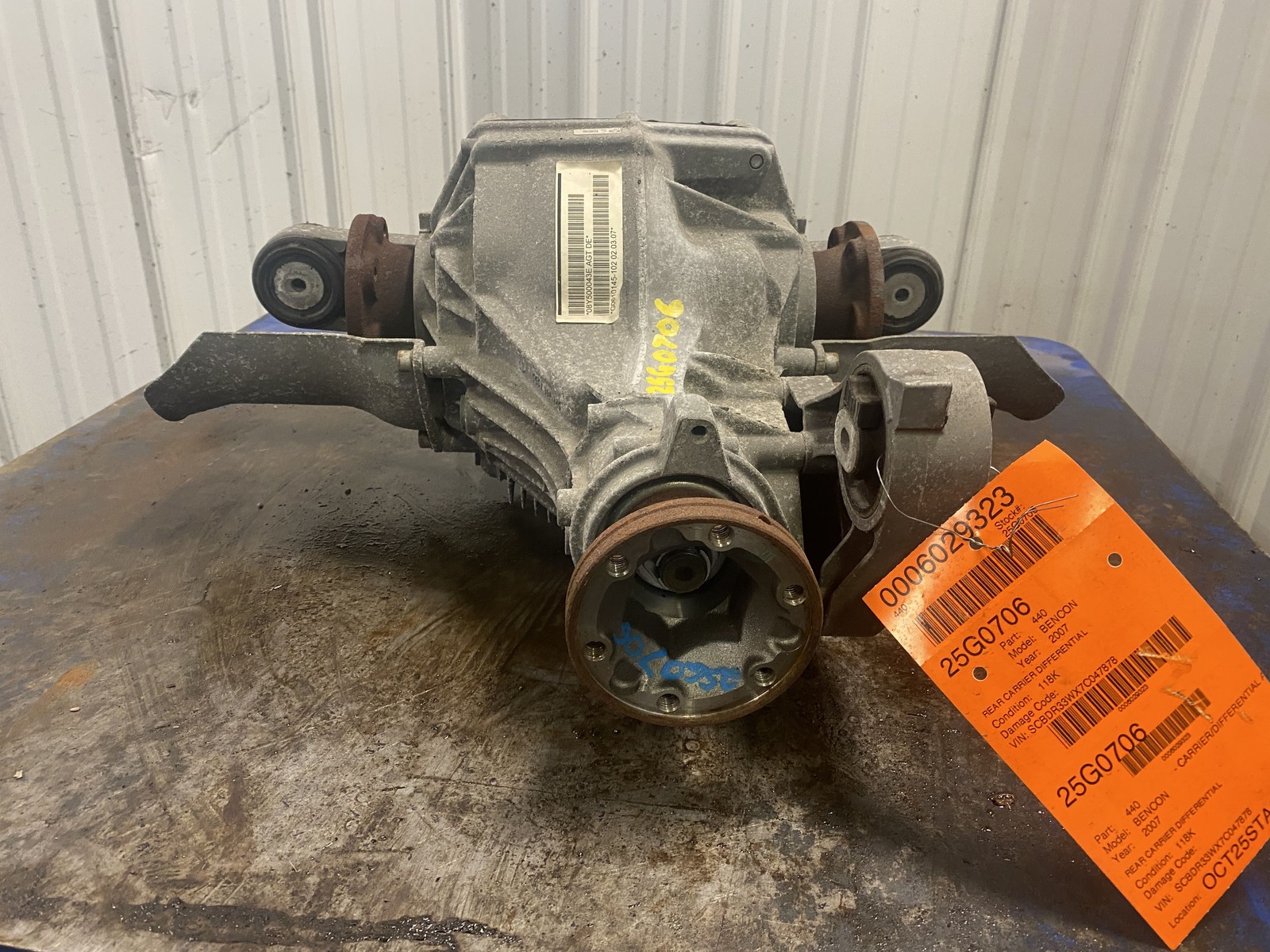 2007 BENTLEY CONTINENTAL GTC REAR CARRIER DIFFERENTIAL 118K MILES