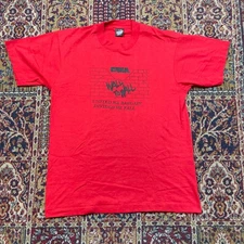 Vintage CWA Wall to Wall Union Labor T Shirt Men Size L Red Screen Stars Best