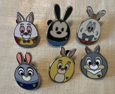 Set of 6 Rabbit Ear Egg Pins w/Chaser Hidden Mickey Disney Trading 2020 WDW Pin