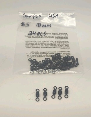 ''120pcs Sampo #5 18mm Barrel Swivel Black R5F USA Made NOS Fishing Tackle''