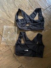  Ladies Size XXL Black Activewear Sports Bra Unworn x 2