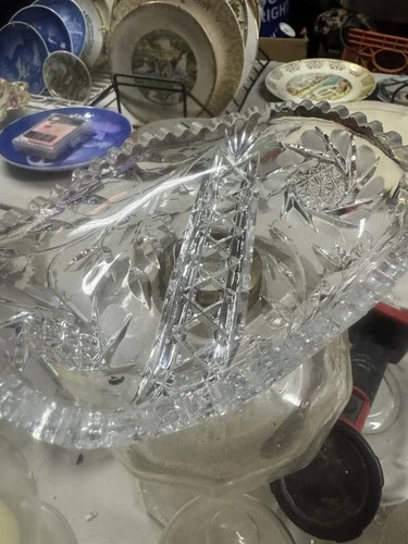 Vintage Butter Dish Cut Glass Preowned Nice No Chips Or Cracks Candy Dish