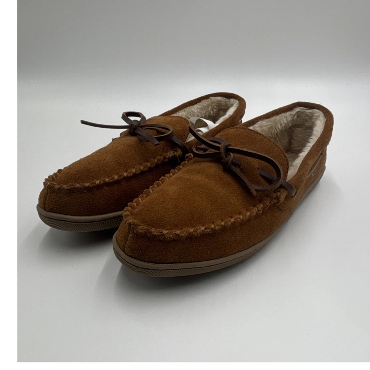 J. Crew Lined Slipper Moccasins Sz 9 Metallic Gold Faux Suede And Shearling Moccasin Slippers For  main image 4