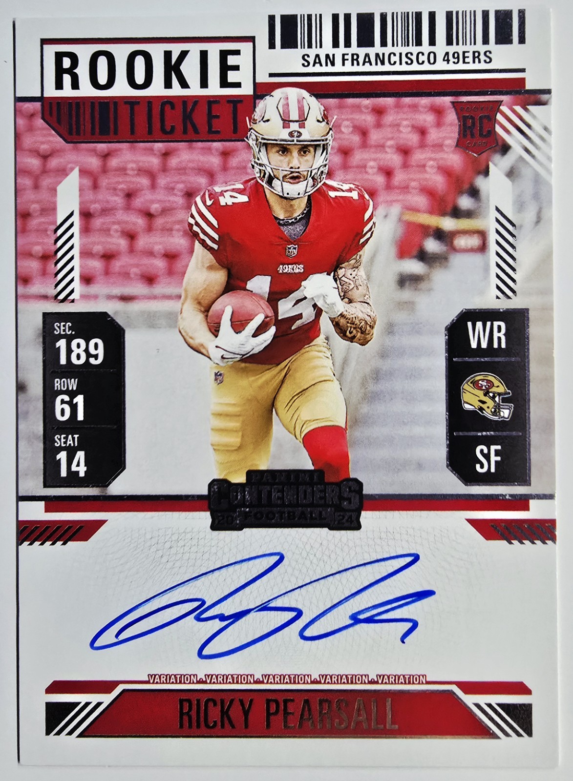 2024 Panini Contenders Ricky Pearsall Rookie Ticket #109 RPS Variation Auto ✨️