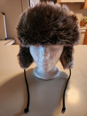 66 North Kaldi Arctic Faux Fur Gray Hat Iceland Winter Wool Cap Trapper Size 1