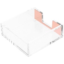 Acrylic Desktop Organizer Memo Pad Holder Clear Stationery Box for Office