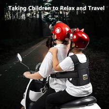 Child Motorcycle Safety Harness Reflective Strip Adjustable Kids Toddlers Aged