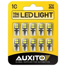10x AUXITO LED 194 Light Bulb 6000K White 168 2825 W5W T10 Wedge 14-SMD Dome Map