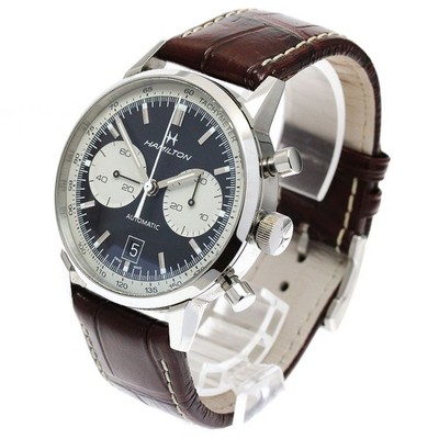 HAMILTON Intra-Matic 68 Limited 1968 Auto Watch H387160 Black Dial SS Leather 