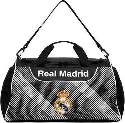 Real Madrid Duffle Bag Official Soccer Cleat Compartment Black 17x12x12''