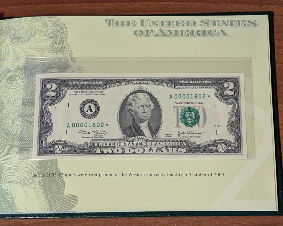 2003 $2FRN Premium Federal Reserve Set. Matching Low Serial Numbers****1802 - Image 4 of 4