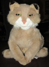 FOLKMANIS FOLKTAILS HAND PUPPET 15” FULL BODY BOBCAT CAT, GREEN EYES, PLUSH