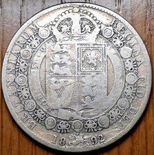 1892 Queen Victoria, Jubilee Head, Shield back, Half Crown great condition 13.6g