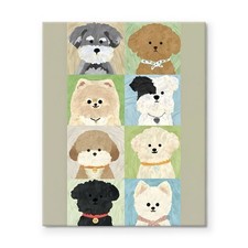 Cute Dog Wall Art Set Puppy Painting Animal Home Decor Unique Gift