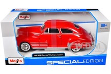 1948 CHEVROLET FLEETLINE AEROSEDAN RED 1/25 DIECAST MODEL CAR BY MAISTO 32921