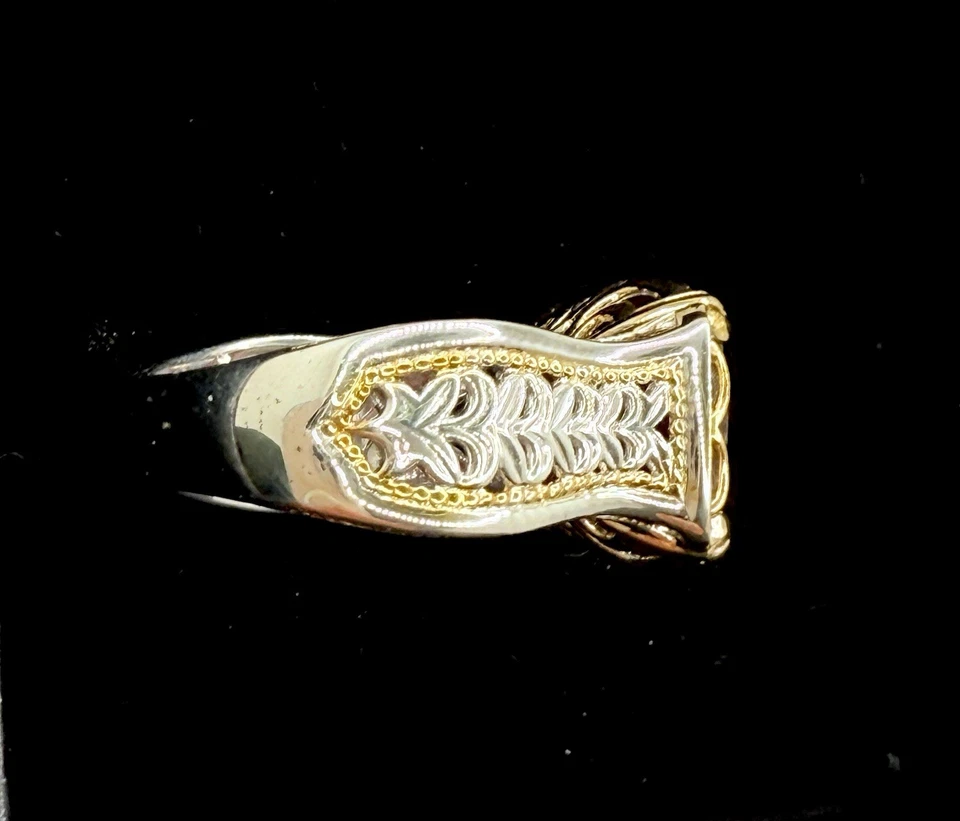 Michael Valitutti Gems En Vogue Sterling Silver Gold Ring Red Ruby Garnet Sz 7 - Image 4 of 4