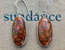 NEW 168 Sundance Orange Mohave Copper Turquoise Multi Sterling Silver Earrings