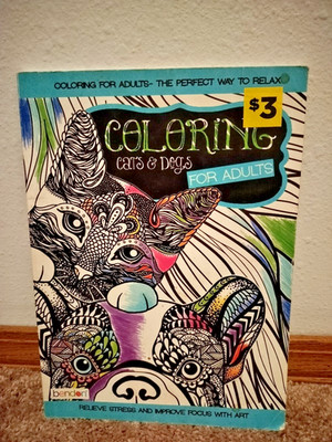 Adult Coloring Book Lot Cats Dogs Ocean Floral Mixed Condition Set 3
