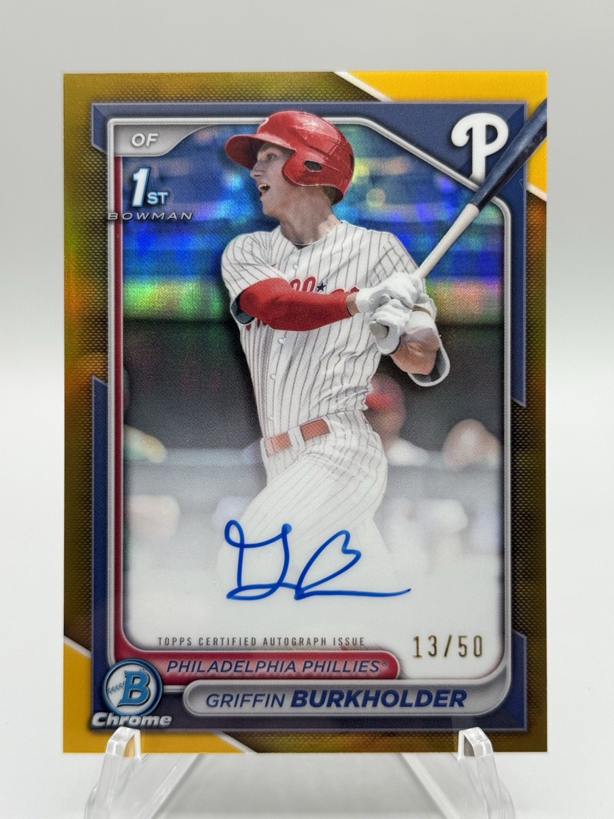 2024 Bowman Draft 1st GRIFFIN BURKHOLDER Chrome True Gold Refractor Auto /50