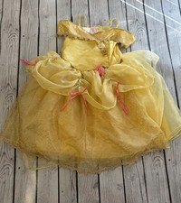 Disney Belle Princess Costume Dress Girls Size 4-6X Yellow Beauty  the Beast
