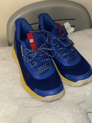 Under Armour Shoes Boys Sz 6Y Steph Curry Blue Yellow Basketball Sneakers