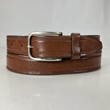 Johnston & Murphy Worn Brown Leather Dress Belt - Made in USA - Men's Size 38