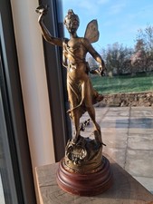 jugendstil Figur Frau Mädchen Signiert Rousseau Keine Bronze Alt Antik 