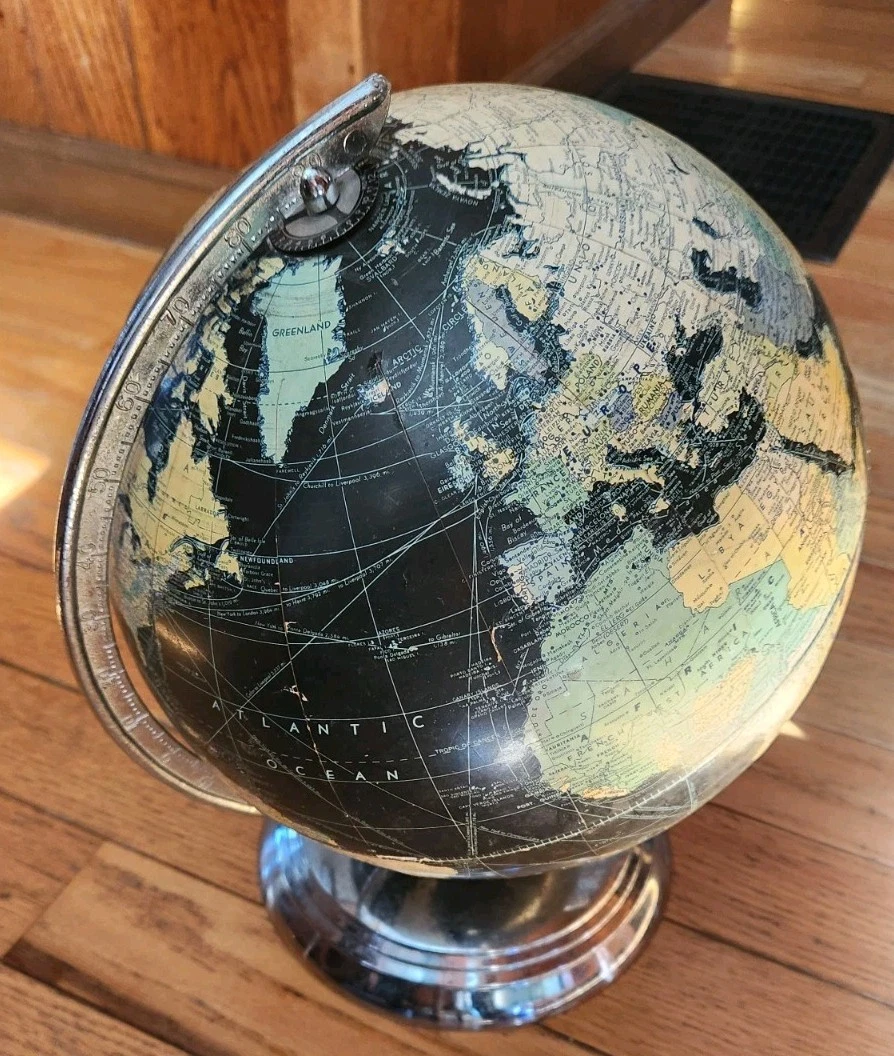Black Vintage Original Antique World Globes & Celestial Globes for