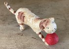 RARE Antique Christmas German CAT PLAYING with a BALL COTTON ORNAMENT — photo 4