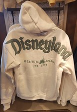 Disneyland Resort CREAM Zip-Up Hoodie Sweatshirt MEDIUM New 2026 Disney
