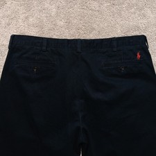 Polo Ralph Lauren Pants Mens 38x26.5 Navy Prospect Chino Flat Front Pony Vtg