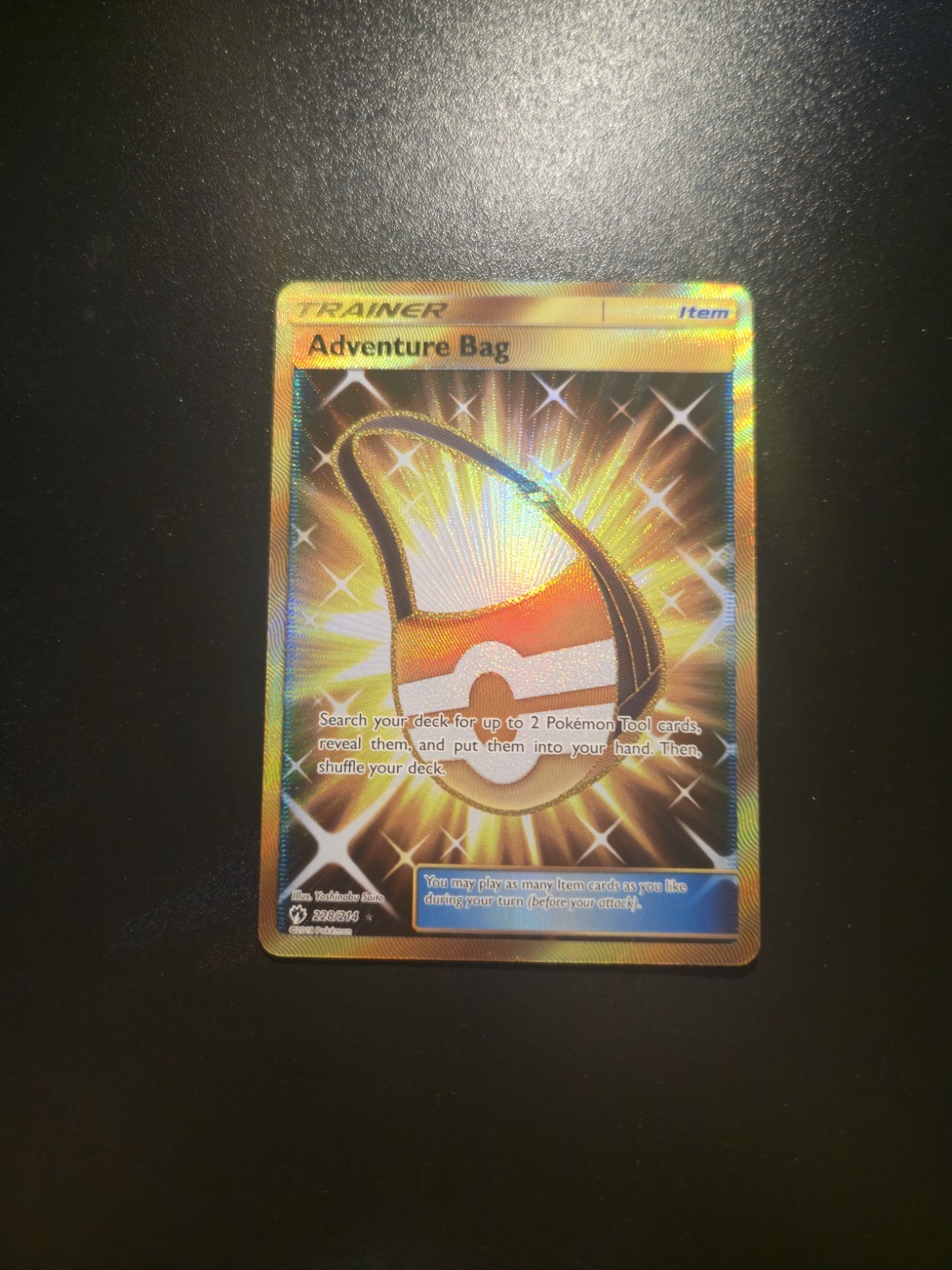 Pokemon Adventure Bag Secret Gold Lost Thunder 228/214 NM