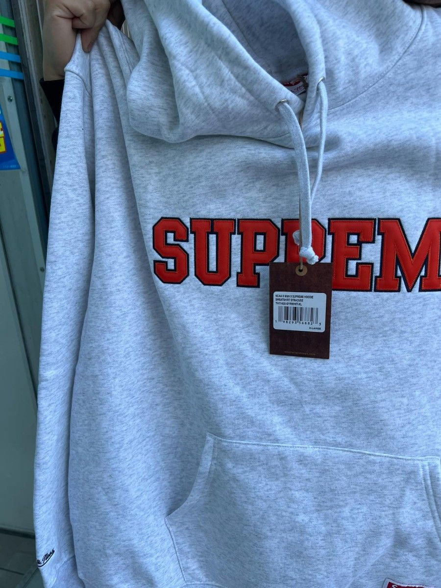 Supreme x Mitchell Ness NCAA Hooded Sweatshirt Heather Grey Supreme x Mitchell Ness NCAA Hooded Sweatshirt Heather Grey