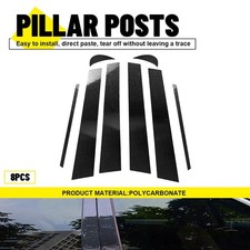 8X Carbon Fiber Window Pillar Post Door Trim Cover Set For Toyota Camry 18-24 ER