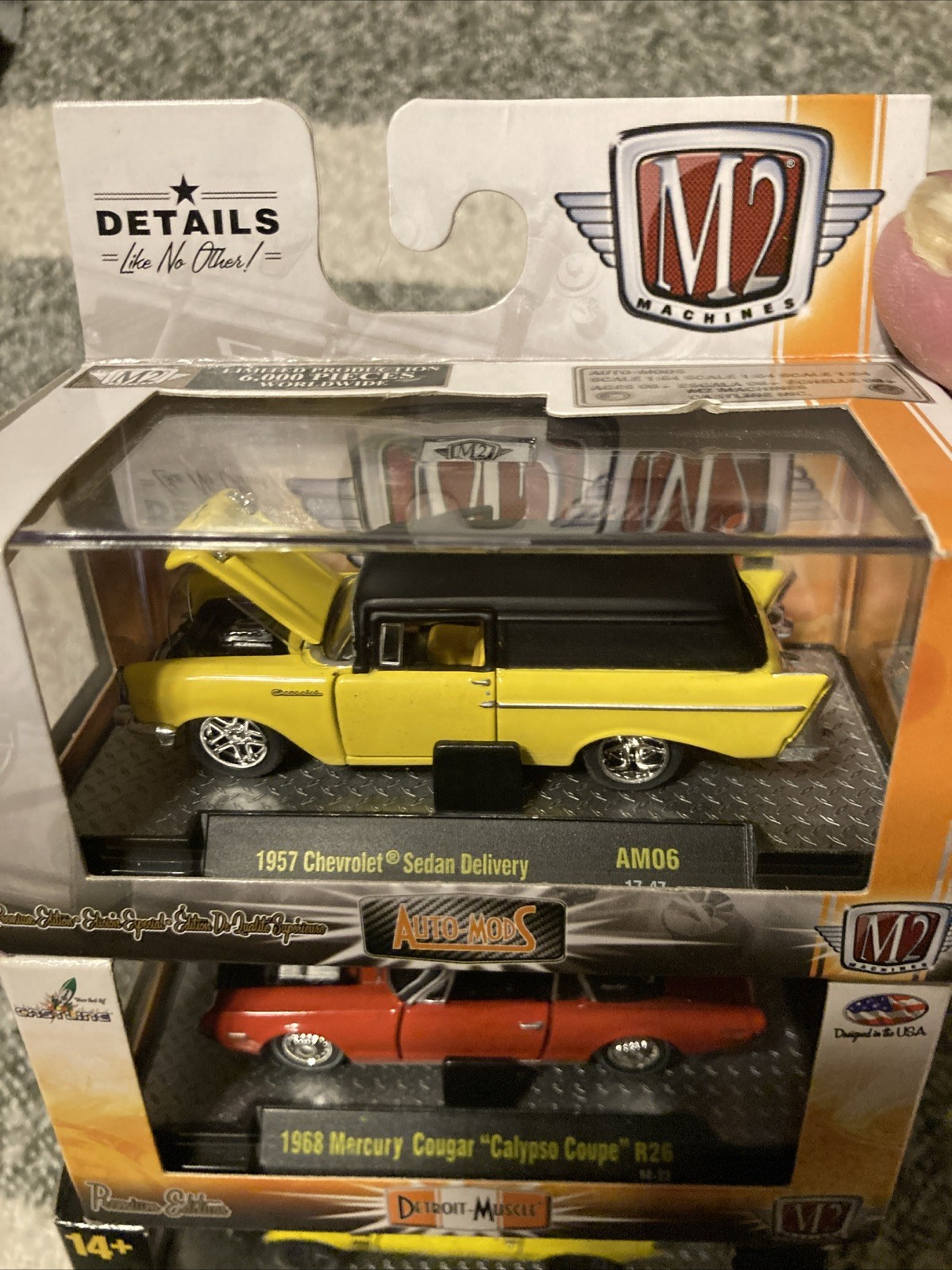 3 M2 Machines 1:64 1957 Chevrolet Sedan Delivery Mercury 1968 Cougar 1971 Camaro thumbnail 2