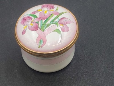 Marshall Enamels Floral Pill Trinket Box Faith Hope Courage