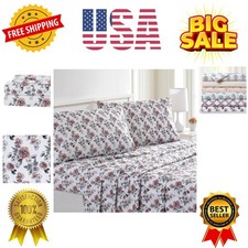 Printed 4-Piece Extra Soft Bedding Sheets Pillowcase Set, Deep Pocket up to...
