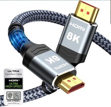Highwings 8K 10K 4K HDMI Cable 48Gbps 6.6FT/2M, Certified Ultra High Speed HDMI